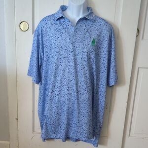 Peter Millar Blue Heathered Polo Shirt